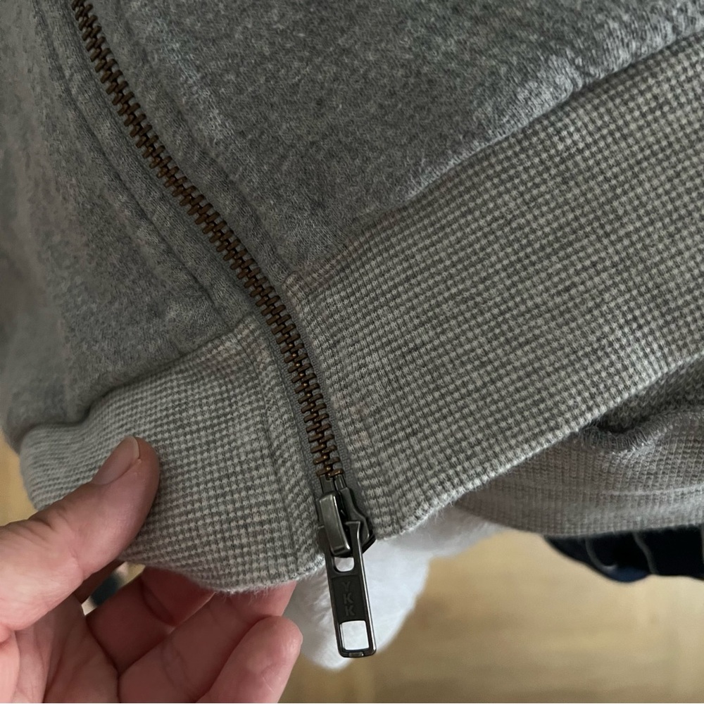 EILEEN FISHER Gray 100% Organic Cotton Knit 2-Way Zip Bomber Jacket size 1X - Picture 14 of 14